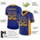 Custom Royal Gold-Navy Mesh Drift Fashion Football Jersey