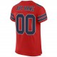 Custom Scarlet Navy-Light Gray Mesh Authentic Football Jersey