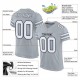 Custom Silver White-Black Mesh Authentic Football Jersey