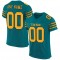 Custom Teal Gold-Black Mesh Authentic Football Jersey