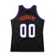 Custom Black White-Purple Authentic Throwback Basketball Jersey