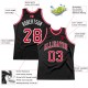 Custom Black Red-White Authentic Throwback Basketball Jersey