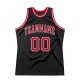 Custom Black Red-White Authentic Throwback Basketball Jersey