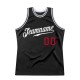 Custom Black White-Red Authentic Throwback Basketball Jersey