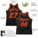 Custom Black Red-Gold Authentic Throwback Basketball Jersey