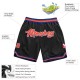 Custom Black Orange-Royal Authentic Throwback Basketball Shorts