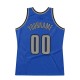 Custom Blue Silver Gray-Black Authentic Throwback Basketball Jersey