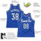 Custom Blue White-Navy Authentic Throwback Basketball Jersey