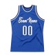 Custom Blue White-Navy Authentic Throwback Basketball Jersey