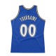 Custom Blue White-Black Authentic Throwback Basketball Jersey