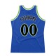 Custom Blue Black-Neon Green Authentic Throwback Basketball Jersey