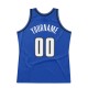 Custom Blue White-Black Authentic Throwback Basketball Jersey