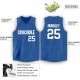 Custom Blue White V-Neck Basketball Jersey