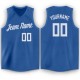 Custom Blue White V-Neck Basketball Jersey