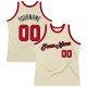 Custom Cream Red-Black Authentic Throwback Basketball Jersey