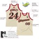 Custom Cream Black-Red Authentic Throwback Basketball Jersey