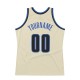 Custom Cream Black-Blue Authentic Throwback Basketball Jersey