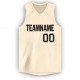 Custom Cream Black V-Neck Basketball Jersey