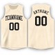 Custom Cream Black Round Neck Basketball Jersey