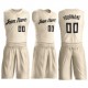 Custom Cream Black Round Neck Suit Basketball Jersey