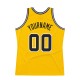 Custom Gold Black-White Authentic Throwback Basketball Jersey