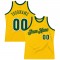 Custom Gold Hunter Green-White Authentic Throwback Basketball Jersey