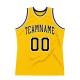 Custom Gold Black-White Authentic Throwback Basketball Jersey