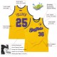 Custom Gold Purple-Silver Gray Authentic Throwback Basketball Jersey