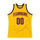 Custom Gold Brown-Orange Authentic Throwback Basketball Jersey