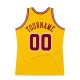 Custom Gold Maroon-White Authentic Throwback Basketball Jersey