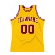 Custom Gold Maroon-White Authentic Throwback Basketball Jersey