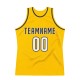 Custom Gold White-Navy Authentic Throwback Basketball Jersey