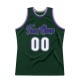 Custom Hunter Green White-Purple Authentic Throwback Basketball Jersey