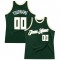 Custom Hunter Green White-Cream Authentic Throwback Basketball Jersey