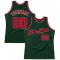 Custom Hunter Green Red-Black Authentic Throwback Basketball Jersey