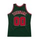 Custom Hunter Green Red-Black Authentic Throwback Basketball Jersey