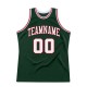 Custom Hunter Green White-Red Authentic Throwback Basketball Jersey