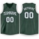 Custom Hunter Green White V-Neck Basketball Jersey