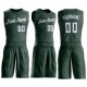 Custom Hunter Green White Round Neck Suit Basketball Jersey