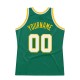 Custom Kelly Green White-Gold Authentic Throwback Basketball Jersey