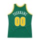 Custom Kelly Green Gold-White Authentic Throwback Basketball Jersey