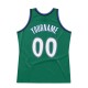 Custom Kelly Green White-Blue Authentic Throwback Basketball Jersey