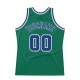 Custom Kelly Green Royal-White Authentic Throwback Basketball Jersey