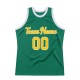 Custom Kelly Green Gold-White Authentic Throwback Basketball Jersey