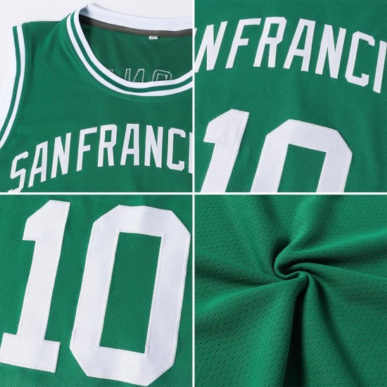 Custom Kelly Green White Authentic Throwback Basketball Jersey