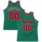 Custom Kelly Green Red-Black Authentic Throwback Basketball Jersey