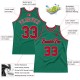 Custom Kelly Green Red-Black Authentic Throwback Basketball Jersey