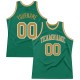 Custom Kelly Green Old Gold-White Authentic Throwback Basketball Jersey