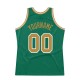 Custom Kelly Green Old Gold-White Authentic Throwback Basketball Jersey