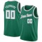 Custom Kelly Green White-Silver Gray Round Neck Rib-Knit Basketball Jersey